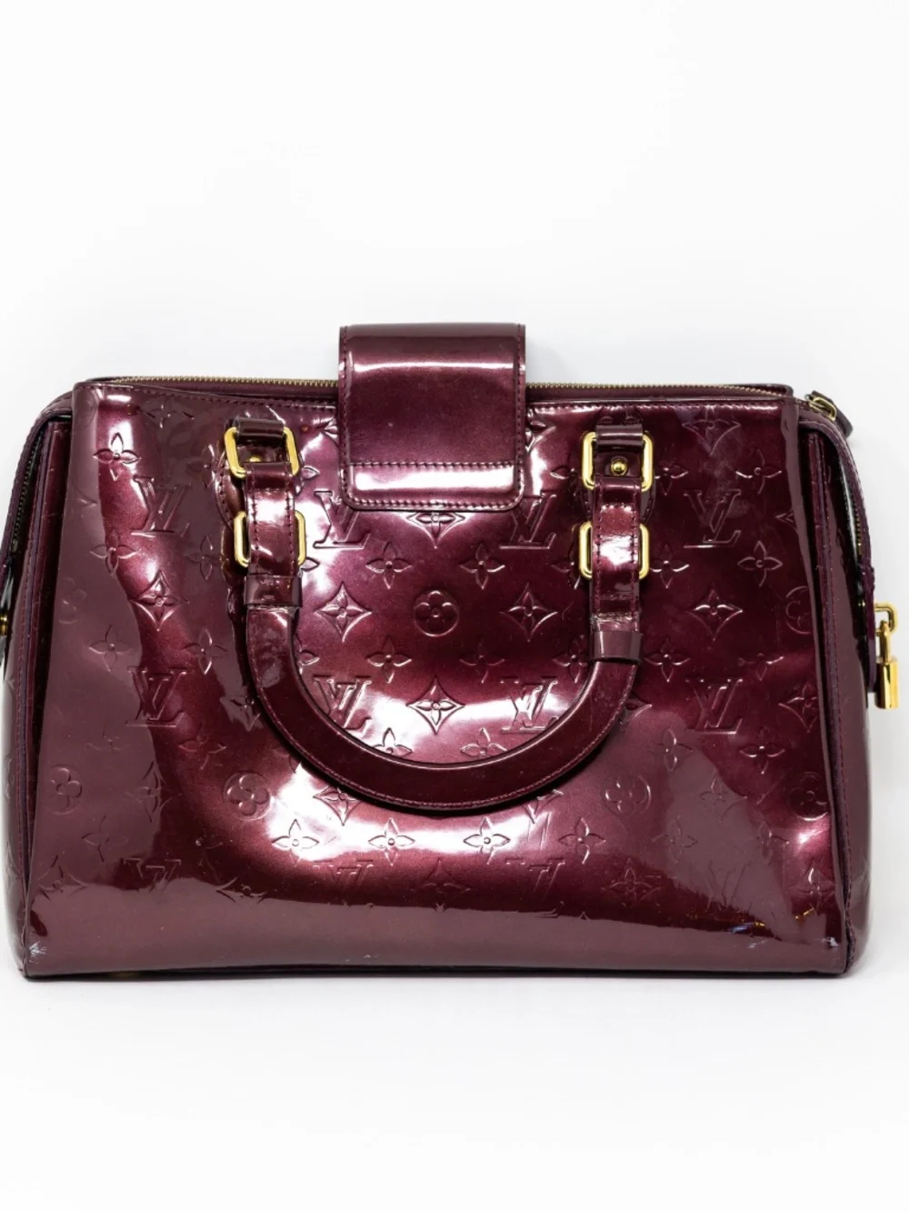Louis Vuitton Melrose Avenue Vernis Patent Leather Amarante Purple Satchel Purse